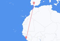 Flyg från Freetown, Sierra Leone till Sevilla, Spanien