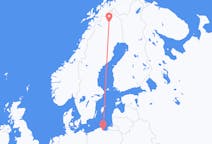 Voos de Gdańsk, Polônia para Kiruna, Suécia