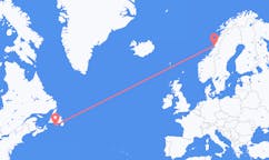 Flyrejser fra Saint-Pierre, Saint Pierre og Miquelon til Brønnøysund, Norge