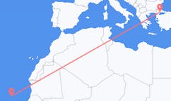 Flyg från Boa Vista (kommun i Brasilien, Roraima, lat 3,19, long -60,61), Kap Verde till Süleymanpaşa, Turkiet