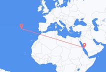 Flyrejser fra Jeddah, Saudi-Arabien til Terceira, Portugal