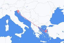 Vols depuis la ville de Pula vers la ville de Chios