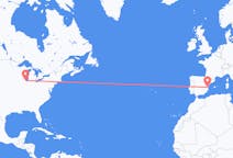 Flights from Chicago, the United States to Valencia, Spain
