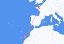 Flyrejser fra Fuerteventura, Spanien til Nantes, Frankrig