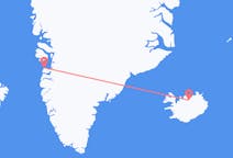 Vluchten van Akureyri, IJsland naar Aasiaat, Groenland