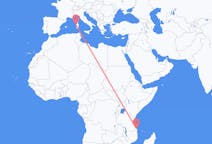 Flyreiser fra Mtwara, Tanzania til Alghero, Italia