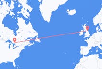 Flyreiser fra Greater Sudbury, Canada til Durham, England