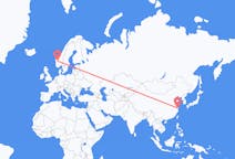 出发地 中国出发地 上海市目的地 挪威松达尔的航班