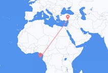 Flyrejser fra São Tomé til Adana