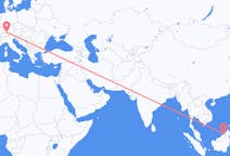 Flyreiser fra Bandar Seri Begawan, Brunei til Friedrichshafen, Tyskland