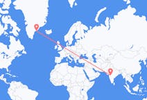 インドのオーランガバードから、グリーンランドのクルスクまでのフライト