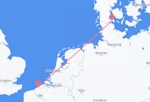 Fly fra Ostend til Sønderborg
