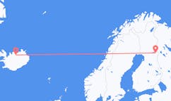 Vols de la ville de Kuusamo, Finlande vers la ville d'Akureyri, Islande