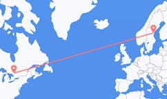 Flyreiser fra North Bay, Canada til Sundsvall, Sverige