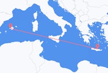 Flights from Heraklion, Greece to Palma de Mallorca, Spain