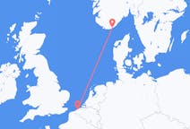 Vluchten van Ostend, Norfolk, België naar Kristiansand, Noorwegen