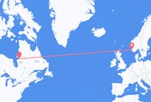 Loty z Kuujjuarapik, Kanada do Stavanger, Norwegia