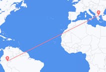 Flyreiser fra Iquitos, Peru til Thessaloniki, Hellas