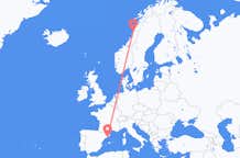 Flyrejser fra Sandnessjøen, Norge til Barcelona, Spanien