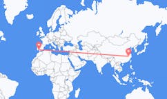 Flyg från Huangshan, Kina till Sevilla, Spanien