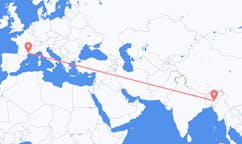 Flights from Silchar, India to Montpellier, France
