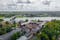 Photo of aerial view over the downtown Daugavpils city (Latvia).