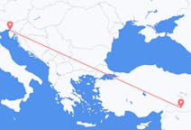 Fly fra byen Trieste til byen Şanlıurfa