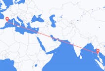 Flyreiser fra Bokpyin, Myanmar (Burma) til Barcelona, Spania