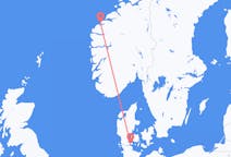 デンマークのセナボルグからから、ノルウェーのオーレスンまでのフライト
