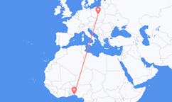 Flyreiser fra Lagos, Nigeria til Łódź, Polen