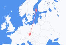 Flug frá Maríuhöfn, Álandseyjum til Linz, Austurríki