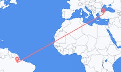 Flyreiser fra Altamira, Brasil til Eskişehir, Tyrkia
