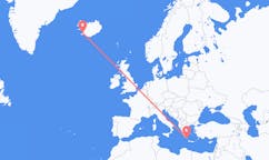 Flights from the city of Kythira, Greece to the city of Reykjavik, Iceland