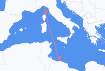 Flyg från Tripoli, Libyen till Bastia, Frankrike
