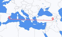 Loty z Siirt, Turcja na Ibizę, Hiszpania