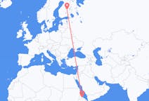 Flyreiser fra Asmara, Eritrea til Kuopio, Finland