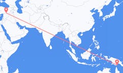 파푸아 뉴기니 다루에서 출발해 터키 샨리우르파에게(으)로 가는 항공편