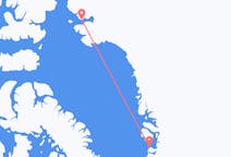 Vluchten van Qaanaaq, Groenland naar Aasiaat, Groenland