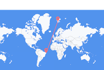 Flyg från João Pessoa, Paraíba, Brasilien till Svalbard, Svalbard och Jan Mayen