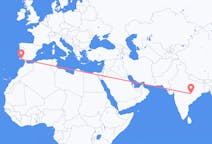 Vluchten van Raipur, India naar Faro, Napoli, Portugal
