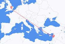 Flights from Damascus, Syria to London, the United Kingdom