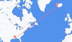 Flights from the city of New Orleans, the United States to the city of Reykjavik, Iceland