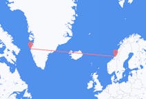 Vols depuis la ville de Namsos vers la ville de Sisimiut