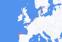 Flyg från Santiago de Compostela, Spanien till Göteborg, Sverige
