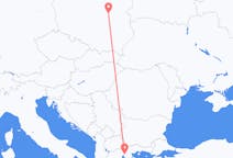 Flights from Warsaw in Poland to Thessaloniki in Greece