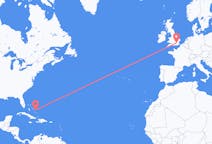 Flights from San Salvador Island, the Bahamas to London, England
