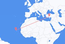 Flyreiser fra São Vicente, Kapp Verde til Konya, Tyrkia