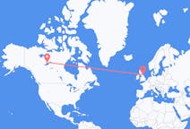 Flyreiser fra Yellowknife, Canada til Newcastle upon Tyne, England