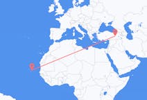 Flyg från Boa Vista (kommun i Brasilien, Roraima, lat 3,19, long -60,61), Kap Verde till Bingöl, Turkiet
