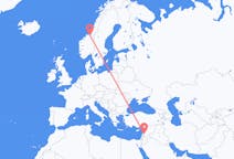 Flyg från Damaskus, Syrien till Trondheim, Norge